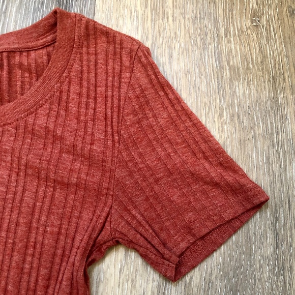 Topshop Petite Ribbed T-Shirt - Size 0P - Picture 2 of 5